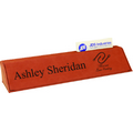 10 1/2" Rawhide Leatherette Desk Wedge with Business Card Holder